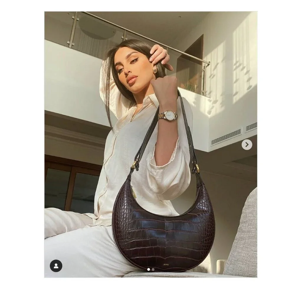 JW PEI Carly Saddle Bag in Brown Croc New Womens Shoulder Purse - Picture 14 of 14